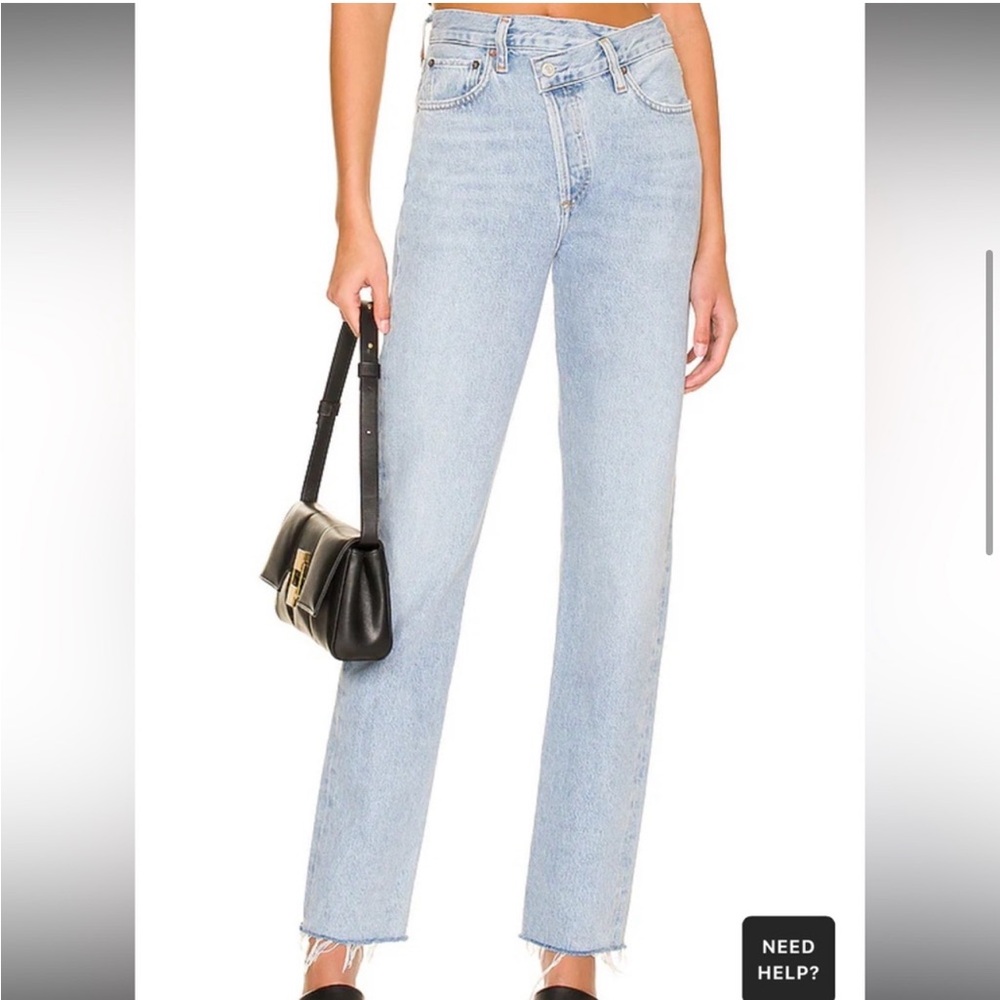 AGOLDE Criss Cross Upsized Jeans Suburbia Light Wash Straight Leg Aritzia NWT 25